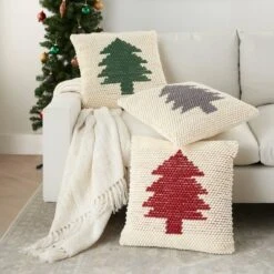 20"x20" Oversize Christmas Tree Loops Square Throw Pillow Ivory/Gray - Mina Victory 13 20"x20" Oversize Christmas Tree Loops Square Throw Pillow Ivory/Gray - Mina Victory -Decor Haven Store GUEST 02ab311e 973f 4a27 9176 5aaddc270be8