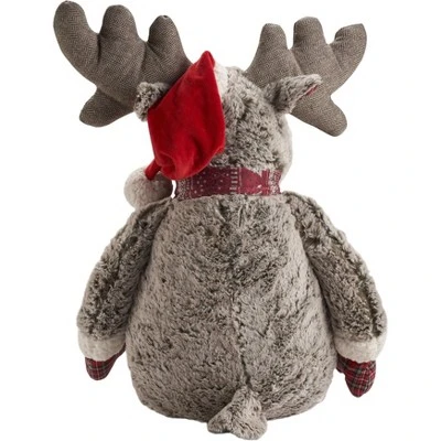 Mina Victory Plush Lines Holiday Moose 22" X 26" Brown Indoor Plush Animal 4 Mina Victory Plush Lines Holiday Moose 22" X 26" Brown Indoor Plush Animal - Image 2