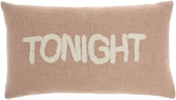 Mina Victory Life Styles Tonight Reversible Not Tonight Tufted Text 14" X 24" Indoor Throw Pillow -Decor Haven Store GUEST 08b52c6e 0509 43d7 8c52 701851efd1ee