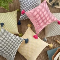 18"x18" Life Styles Lattice With Tassels Square Throw Pillow - Mina Victory 14 18"x18" Life Styles Lattice With Tassels Square Throw Pillow - Mina Victory -Decor Haven Store GUEST 0bbf5e34 b2b3 48e2 af27 d3f5413b5dc4