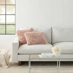 14"x20" Oversize Shag Chindi Short Cut Lumbar Throw Pillow Blush - Mina Victory -Decor Haven Store GUEST 0c815ee5 40f5 4e06 9523 c461f57ceb04 1