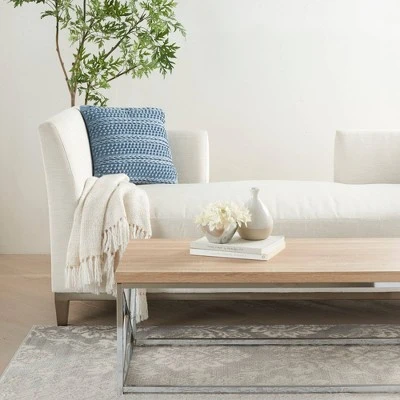 18"x18" Life Styles Woven Striped Square Throw Pillow Ocean Blue - Mina Victory 4 18"x18" Life Styles Woven Striped Square Throw Pillow Ocean Blue - Mina Victory - Image 2