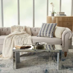 20"x20" Oversize Life Styles Printed Triangles Square Throw Pillow Navy - Mina Victory -Decor Haven Store GUEST 11f43429 4021 4ea6 8566 0fcbacc8d58f