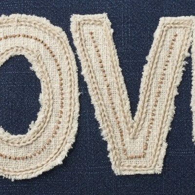 Mina Victory Life Styles Beaded Love 14" X 24" Navy Indoor Pillow Cover 5 Mina Victory Life Styles Beaded Love 14" X 24" Navy Indoor Pillow Cover - Image 3