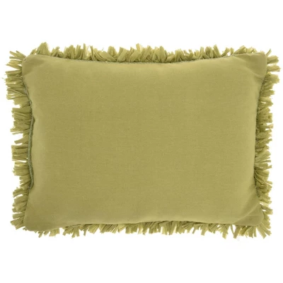 14"x20" Oversize Shag Chindi Short Cut Lumbar Throw Pillow Lime - Mina Victory 5 14"x20" Oversize Shag Chindi Short Cut Lumbar Throw Pillow Lime - Mina Victory - Image 3