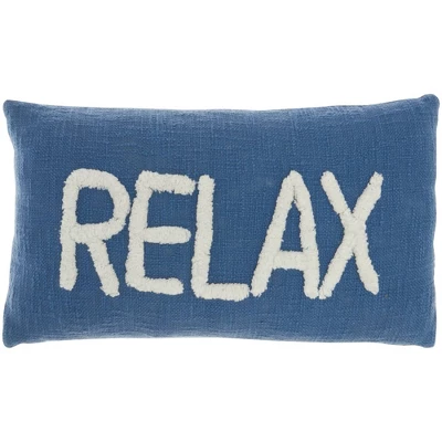 12"x21" Oversize Life Styles 'Relax' Tufted Lumbar Throw Pillow - Mina Victory 8 12"x21" Oversize Life Styles 'Relax' Tufted Lumbar Throw Pillow - Mina Victory - Image 6