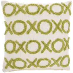 18"x18" Life Styles Tufted 'XOXO' Square Throw Pillow - Mina Victory -Decor Haven Store GUEST 26dcb8a9 05ad 4761 9062 882a06d96b72