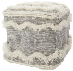 Mina Victory Life Styles Woven Chevron 16" X 16" X 16" Indoor Pouf -Decor Haven Store GUEST 349363d0 950c 4b4e b07a e49c9efeb256