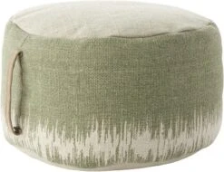 Mina Victory Life Styles Stonewash 20" X 20" X 12" Indoor Drum Pouf With Handle -Decor Haven Store GUEST 383175f6 0f8e 419a be5f 42e9bebf09c3