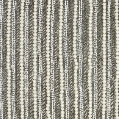 Mina Victory Luminescence Beaded Vert Stripes 20" X 20" Pewter Indoor Throw Pillow 6 Mina Victory Luminescence Beaded Vert Stripes 20" X 20" Pewter Indoor Throw Pillow - Image 4