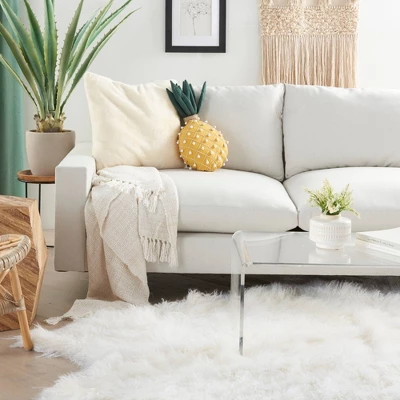 Plush Pineapple Throw Pillow Yellow - Mina Victory 4 Plush Pineapple Throw Pillow Yellow - Mina Victory - Image 2