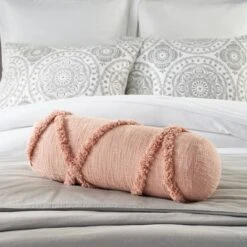 6"x20" Oversize Life Styles Distressed Diamond Cylinder Throw Pillow - Mina Victory -Decor Haven Store GUEST 3938562c c701 4361 a9e1 d51d96a6007c