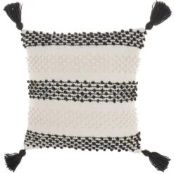 18"x18" Woven Loops Striped Square Throw Pillow With Tassels - Mina Victory -Decor Haven Store GUEST 3e557057 0b4b 47ec b3d8 b64dfdb1323f