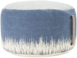 Mina Victory Life Styles Stonewash 20" X 20" X 12" Indoor Drum Pouf With Handle -Decor Haven Store GUEST 407bacd1 ea54 4440 9fc3 741fb661698f