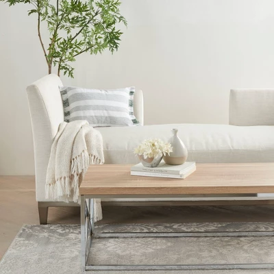 Life Styles Chambray Striped Throw Pillow - Mina Victory 6 Life Styles Chambray Striped Throw Pillow - Mina Victory - Image 4