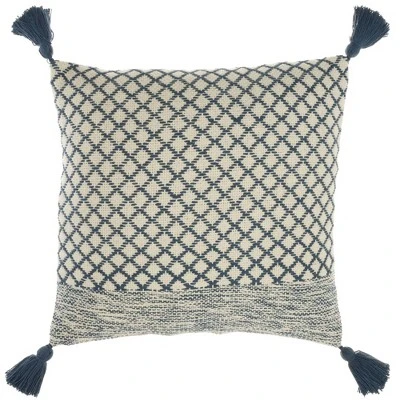 18"x18" Life Styles Lattice With Tassels Square Throw Pillow - Mina Victory 9 18"x18" Life Styles Lattice With Tassels Square Throw Pillow - Mina Victory - Image 7
