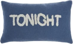 Mina Victory Life Styles Tonight Reversible Not Tonight Tufted Text 14" X 24" Indoor Throw Pillow -Decor Haven Store GUEST 4b4b83e8 249b 4a86 8068 4004c54c15cc