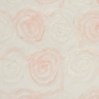 Oversized Chiffon Roses Faux Fur Throw Pillow Ivory - Mina Victory 3 Oversized Chiffon Roses Faux Fur Throw Pillow Ivory - Mina Victory