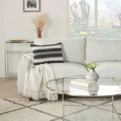 Woven Striped And Dots Indoor/Outdoor Throw Pillow - Mina Victory 12 Woven Striped And Dots Indoor/Outdoor Throw Pillow - Mina Victory -Decor Haven Store GUEST 5087701f 730d 49e5 a408 2c2263dc9a8f