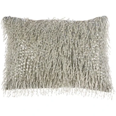 10"x14" Luminescence Beaded Lumbar Throw Pillow With Tassels - Mina Victory 9 10"x14" Luminescence Beaded Lumbar Throw Pillow With Tassels - Mina Victory - Image 7