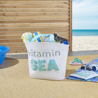 Mina Victory Vitamin Sea White Beach Tote Bag 5 Mina Victory Vitamin Sea White Beach Tote Bag - Image 3