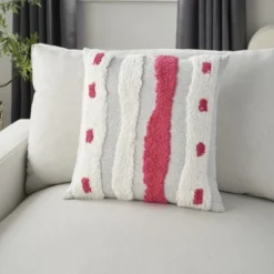 Mina Victory Life Styles Tufted Woven Waves 18"x18" Indoor Throw Pillow 16 Mina Victory Life Styles Tufted Woven Waves 18"x18" Indoor Throw Pillow -Decor Haven Store GUEST 5f58b576 376a 46a5 9ae5 f728a03c18d4