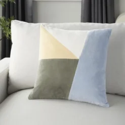 Mina Victory Life Styles Abstract Color Block Indoor Throw Pillow 18" X 18" -Decor Haven Store GUEST 617e4dad 54b1 4ca2 ab35 3ba61e489df5