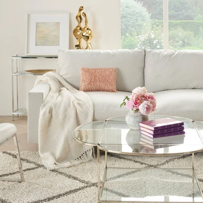 10"x14" Luminescence Beaded Lumbar Throw Pillow With Tassels - Mina Victory 5 10"x14" Luminescence Beaded Lumbar Throw Pillow With Tassels - Mina Victory - Image 3