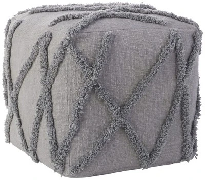 Mina Victory Life Styles Tufted Abstract Diamond 16X16X16 Indoor Pouf 9 Mina Victory Life Styles Tufted Abstract Diamond 16X16X16 Indoor Pouf - Image 7