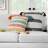 18"x18" Woven Loops Striped Square Throw Pillow With Tassels - Mina Victory -Decor Haven Store GUEST 64283b59 6638 41fd 87a6 3ad6e700298d