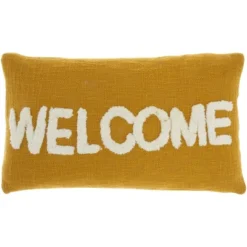12"x21" Oversize Life Styles 'Welcome' Tufted Lumbar Throw Pillow - Mina Victory 17 12"x21" Oversize Life Styles 'Welcome' Tufted Lumbar Throw Pillow - Mina Victory -Decor Haven Store GUEST 65aa126b f1a1 42c2 a86c 5a5a43c65f34