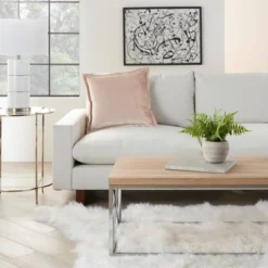 20"x20" Oversize Sofia Solid Velvet Flange Square Throw Pillow - Mina Victory -Decor Haven Store GUEST 6d587c66 41ae 4237 81df 462a5ad1a862