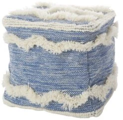 Mina Victory Life Styles Woven Chevron 16" X 16" X 16" Indoor Pouf -Decor Haven Store GUEST 7042ba91 11cf 4920 bf1b 089685e5c1fa