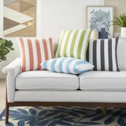 Mina Victory Multi Stripes Reversible Indoor Outdoor Throw Pillow -Decor Haven Store GUEST 738ab3a8 1844 4d65 af98 f35062439f39
