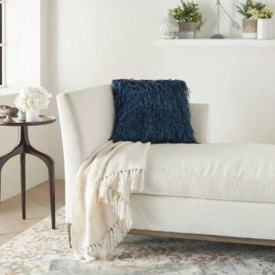 20"x20" Shag Metallic Ribbon Throw Pillow - Mina Victory 5 20"x20" Shag Metallic Ribbon Throw Pillow - Mina Victory - Image 3