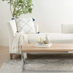 20"x20" Oversize Life Styles Braided Lattice Square Throw Pillow With Tassels - Mina Victory -Decor Haven Store GUEST 772e91a4 e214 48f7 ab0b f864f81dc0a2