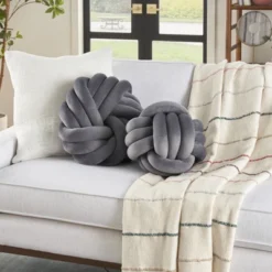 Mina Victory Sofia Infinite Knot Ball 13" X 13" Round Indoor Throw Pillow -Decor Haven Store GUEST 8098cf9a 17b2 4a41 bedb 32bcabad6580