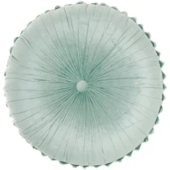 Sofia Pin Tuck Velvet Round Floor Cushion - Mina Victory -Decor Haven Store GUEST 8b64698b 0353 4b3d 93b1 99989ee5fd64