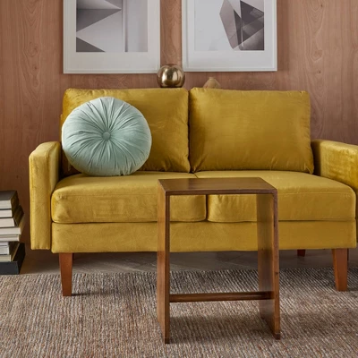 16" Ruched Velvet Round Throw Pillow - Mina Victory 5 16" Ruched Velvet Round Throw Pillow - Mina Victory - Image 3