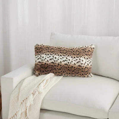 Deer Faux Fur Throw Pillow Beige - Mina Victory 4 Deer Faux Fur Throw Pillow Beige - Mina Victory - Image 2