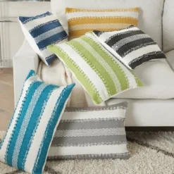 Woven Striped And Dots Indoor/Outdoor Throw Pillow - Mina Victory 13 Woven Striped And Dots Indoor/Outdoor Throw Pillow - Mina Victory -Decor Haven Store GUEST 900e8ac2 f399 4d8f b70e 2654e80adc10