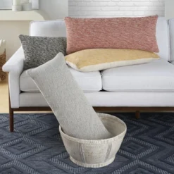 Mina Victory Life Styles Woven Cotton Solid 12" X 30" Indoor Throw Pillow -Decor Haven Store GUEST 92291ad1 8342 4f61 be3e 8db7583842e3