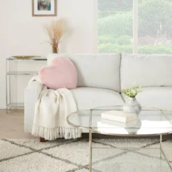 Rabbit Faux Fur Heart Throw Pillow Blush - Mina Victory -Decor Haven Store GUEST 954f21fc bf9f 411f 8aec 5db9f32ca32a