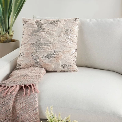 Sofia Faux Fur Sequins Throw Pillow - Mina Victory 5 Sofia Faux Fur Sequins Throw Pillow - Mina Victory - Image 3