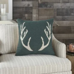 Mina Victory Life Styles Woven Antlers Indoor Throw Pillow -Decor Haven Store GUEST 9cafad74 7def 4542 bb54 f1741114ee31