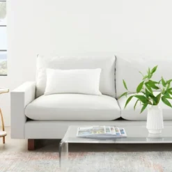 14"x24" Oversized Life Styles Solid Woven Cotton Lumbar Throw Pillow White - Mina Victory -Decor Haven Store GUEST 9e56fba3 63a0 4d5a a3d2 7f3324308dd6