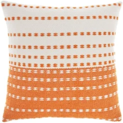 18"x18" Woven And Stitched Square Throw Pillow - Mina Victory -Decor Haven Store GUEST a1c958ca 7907 43a7 b828 27efd726272a