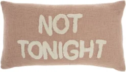 Mina Victory Life Styles Tonight Reversible Not Tonight Tufted Text 14" X 24" Indoor Throw Pillow -Decor Haven Store GUEST a42fcbfd 9244 4d5c 935f 1ae2ca14f292