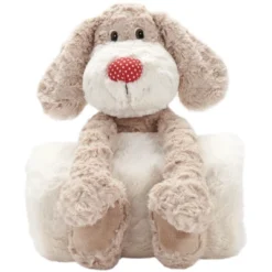 Mina Victory Plush Lines Stuffed Animal Plush With Blanket 7" X 17" Indoor Stuffed Animal -Decor Haven Store GUEST aa3a5d71 9290 457a 941e e34e5c05087b
