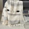 50"x60" Ribbed With Pom-Pom Throw Blanket Black/Ivory - Mina Victory -Decor Haven Store GUEST aaa21236 8417 43c4 ba68 ab237dbefa44